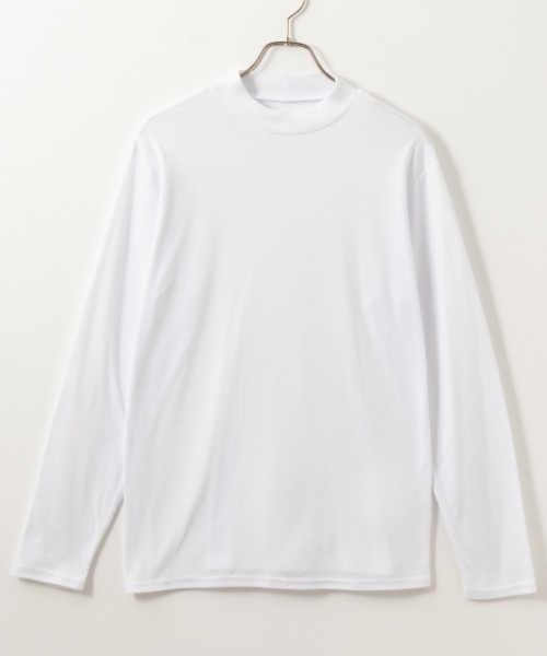 NAVY（ネイビー）の「NAVY 無地スムースモックネック ソフトタッチ長袖Tシャツ（Tシャツ/カットソー・メンズ・ホワイト/グレイッシュベージュ/ブラック/チャコールグレー/キャメル・XXL/S/M/XL/L）」の10枚目の写真