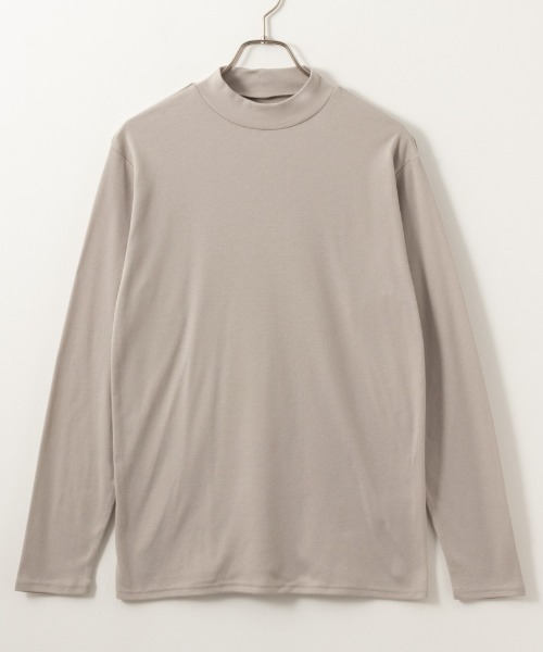 NAVY（ネイビー）の「NAVY 無地スムースモックネック ソフトタッチ長袖Tシャツ（Tシャツ/カットソー・メンズ・ホワイト/グレイッシュベージュ/ブラック/チャコールグレー/キャメル・XXL/S/M/XL/L）」の13枚目の写真