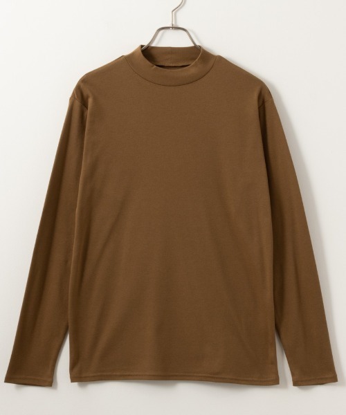 NAVY（ネイビー）の「NAVY 無地スムースモックネック ソフトタッチ長袖Tシャツ（Tシャツ/カットソー・メンズ・ホワイト/グレイッシュベージュ/ブラック/チャコールグレー/キャメル・XXL/S/M/XL/L）」の14枚目の写真