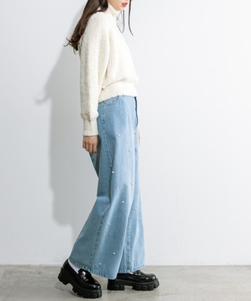 OLIVE des OLIVE(オリーブデオリーブ)の「肌見せタートルニット 1032050450(ニット/セーター・レディース・アイボリー/ブルー/ライトグレー・FREE)」の5枚目の写真