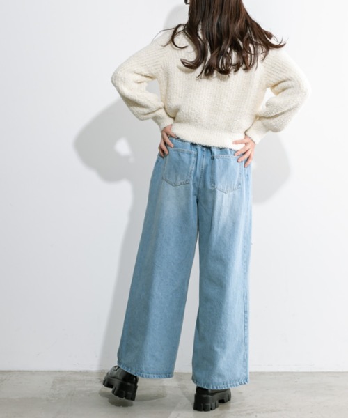 OLIVE des OLIVE(オリーブデオリーブ)の「肌見せタートルニット 1032050450(ニット/セーター・レディース・アイボリー/ブルー/ライトグレー・FREE)」の6枚目の写真