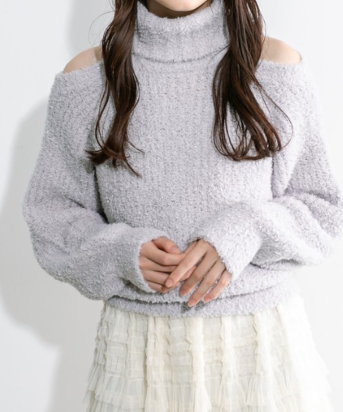 OLIVE des OLIVE(オリーブデオリーブ)の「肌見せタートルニット 1032050450(ニット/セーター・レディース・アイボリー/ブルー/ライトグレー・FREE)」の13枚目の写真