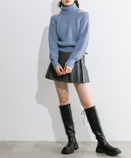 OLIVE des OLIVE(オリーブデオリーブ)の「肌見せタートルニット 1032050450(ニット/セーター・レディース・アイボリー/ブルー/ライトグレー・FREE)」の16枚目の写真