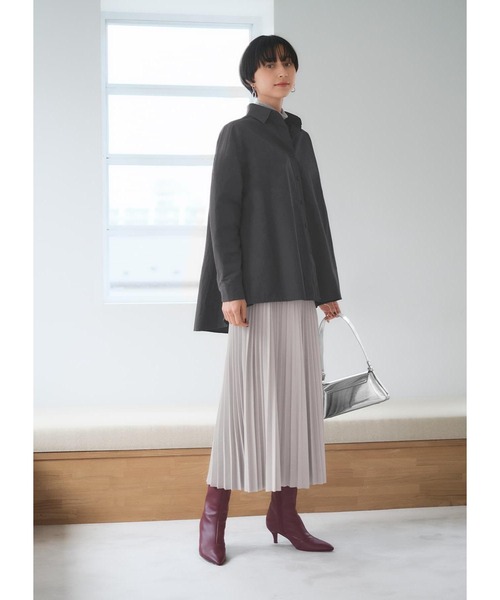 STYLE DELI(スタイルデリ)の「ハリ感テントラインシャツ(シャツ/ブラウス・レディース・ホワイト/ベージュ/チャコール・FREE)」の10枚目の写真