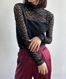 Kotoe | 総レース ハイネックトップス シアーカットソー(Tシャツ/カットソー)