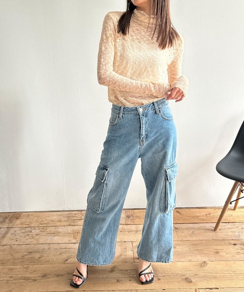 Kotoe（コトエ）の「総レース ハイネックトップス シアーカットソー（Tシャツ/カットソー・レディース・オフホワイト/ブラック/ホワイト・FREE）」の16枚目の写真