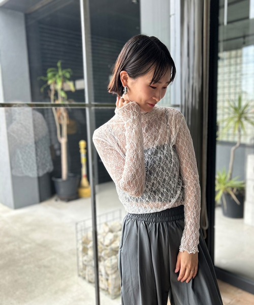 Kotoe（コトエ）の「総レース ハイネックトップス シアーカットソー（T