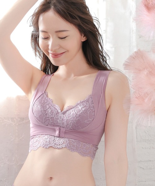 Honeys（ハニーズ）の「ナイトブラ 睡眠中のバスト横流れカバー。24時間OK。ノンワイヤー×ホールド。美胸。しっかり脇高（ナイトブラ・レディース・ブルーグレー/ベージュ/ミント/ピンク/ブラック/アイボリー/ネイビー/ボルドー/ライトピンク・3L/SS/LL/L/M/S）」の7枚目の写真