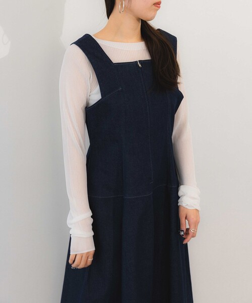 EMMEL REFINES(エメルリファインズ)の「<EMMEL REFINES>EM デザイン キリカエ ジャンスカ(ジャンパースカート・レディース・ネイビー・M/S)」の3枚目の写真