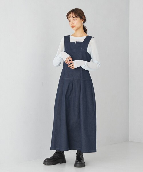 EMMEL REFINES(エメルリファインズ)の「<EMMEL REFINES>EM デザイン キリカエ ジャンスカ(ジャンパースカート・レディース・ネイビー・M/S)」の9枚目の写真
