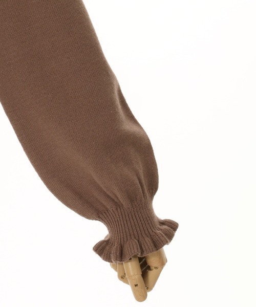 axes femme（アクシーズファム）の「薔薇装飾プチフリルニット（ニット/セーター・レディース・ブラウン/ホワイト/ワイン・FREE）」の5枚目の写真