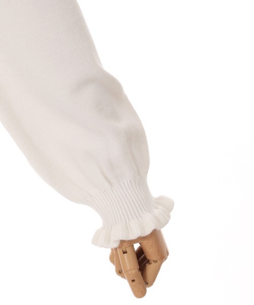 axes femme（アクシーズファム）の「薔薇装飾プチフリルニット（ニット/セーター・レディース・ブラウン/ホワイト/ワイン・FREE）」の14枚目の写真