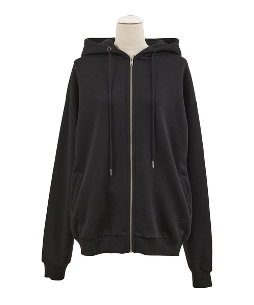 PUNYUS（プニュズ）の「裏起毛スーパービッグジップパーカー（パーカー・レディース・ブラック/杢グレー・4/3/2）」の10枚目の写真