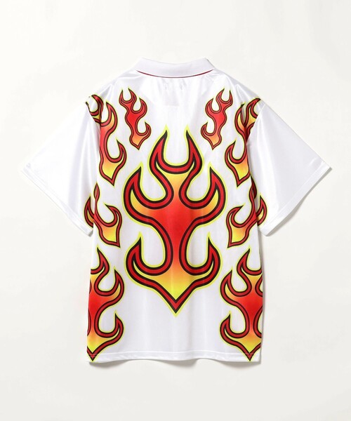 Hellrazor(ヘルレイザー)の「HELLRAZOR / FIRE SOCCER JERSEY(Tシャツ/カットソー・メンズ・ホワイト・L/XL/M)」の5枚目の写真