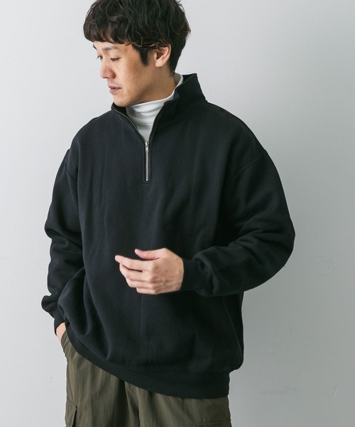 URBAN RESEARCH DOORS（アーバンリサーチドアーズ）の「コットン裏起毛ハーフジップスウェット（スウェット・メンズ・グレー系その他/ブラック/ブルー・MEDIUM/X-LARGE/LARGE）」の11枚目の写真