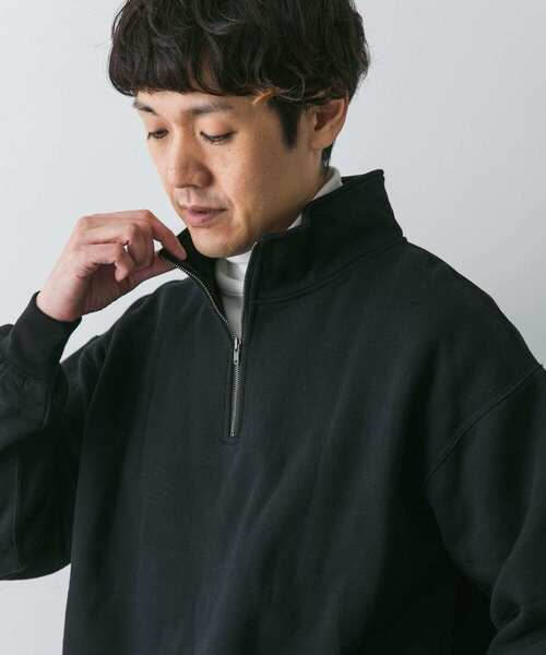 URBAN RESEARCH DOORS（アーバンリサーチドアーズ）の「コットン裏起毛ハーフジップスウェット（スウェット・メンズ・グレー系その他/ブラック/ブルー・MEDIUM/X-LARGE/LARGE）」の12枚目の写真