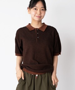 ハイゲージニットボーダーポロ