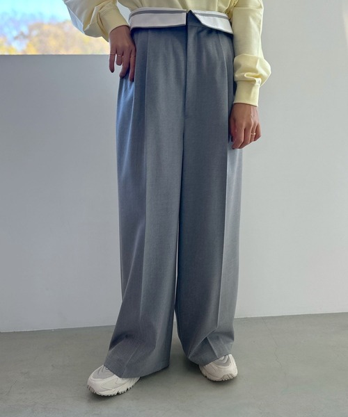 LEPSIM（レプシィム）の「折り返しスラックスパンツ　987507（スラックス・レディース・トップグレー/ブラック・MEDIUM/LARGE）」の7枚目の写真