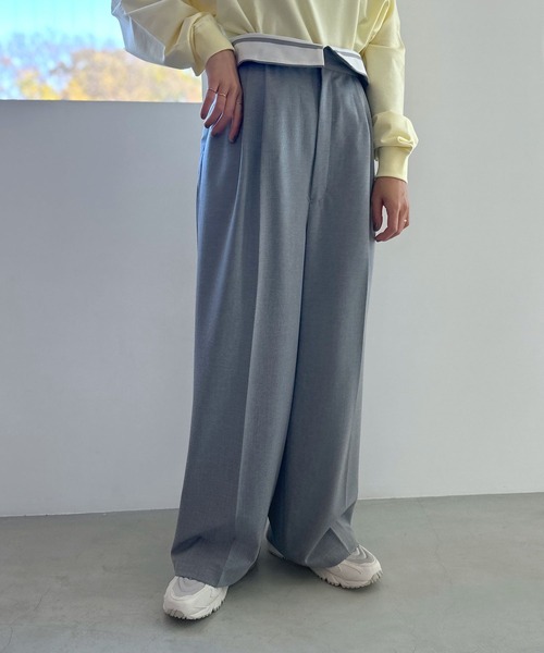 LEPSIM（レプシィム）の「折り返しスラックスパンツ　987507（スラックス・レディース・トップグレー/ブラック・MEDIUM/LARGE）」の8枚目の写真