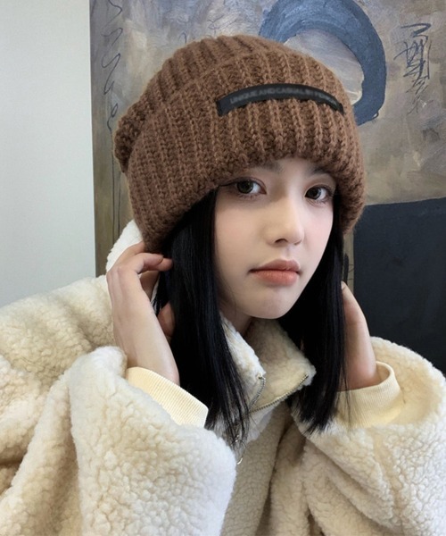 Miniministore(ミニミニストア)の「カラーニット帽子 レディース 7色(ニットキャップ/ビーニー・レディース・レッド/モスグリーン/ベージュ/ロイヤルブルー/チャコールグレー/ブラック/ブラウン・FREE)」の4枚目の写真