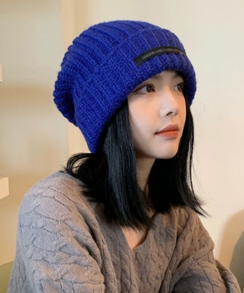 Miniministore(ミニミニストア)の「カラーニット帽子 レディース 7色(ニットキャップ/ビーニー・レディース・レッド/モスグリーン/ベージュ/ロイヤルブルー/チャコールグレー/ブラック/ブラウン・FREE)」の6枚目の写真