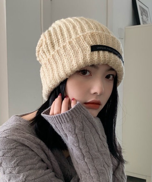 Miniministore(ミニミニストア)の「カラーニット帽子 レディース 7色(ニットキャップ/ビーニー・レディース・レッド/モスグリーン/ベージュ/ロイヤルブルー/チャコールグレー/ブラック/ブラウン・FREE)」の10枚目の写真
