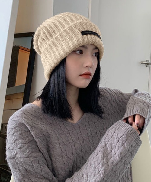 Miniministore(ミニミニストア)の「カラーニット帽子 レディース 7色(ニットキャップ/ビーニー・レディース・レッド/モスグリーン/ベージュ/ロイヤルブルー/チャコールグレー/ブラック/ブラウン・FREE)」の11枚目の写真