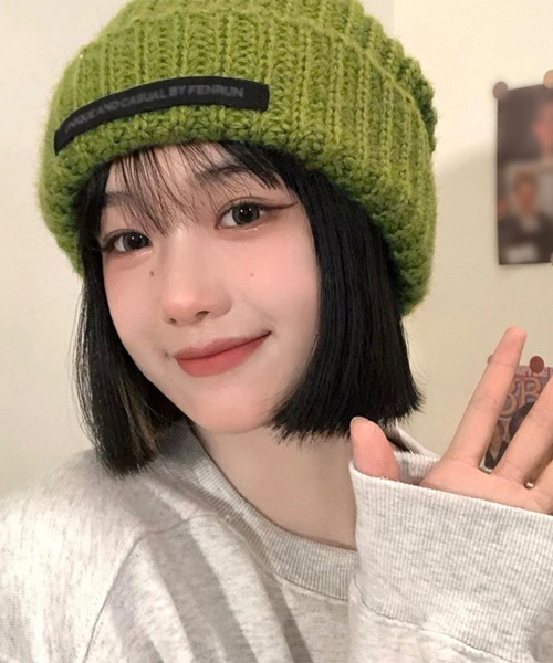 Miniministore(ミニミニストア)の「カラーニット帽子 レディース 7色(ニットキャップ/ビーニー・レディース・レッド/モスグリーン/ベージュ/ロイヤルブルー/チャコールグレー/ブラック/ブラウン・FREE)」の15枚目の写真