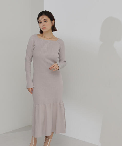 NATURAL BEAUTY BASIC（ナチュラルビューティーベーシック）の「◇ティアードリブニットワンピース（ワンピース・レディース・イエロー/グレー/チャコールグレー・MEDIUM）」の10枚目の写真