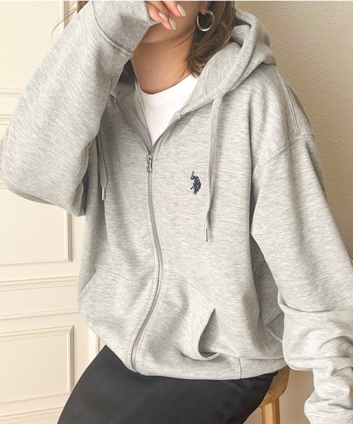 U.S. POLO ASSN.(ユーエスポロアッスン)の「U.S.POLO ASSN.フルジップパーカー(パーカー・レディース・ネイビー/ブラック/オフホワイト/グレー・M/L)」の4枚目の写真