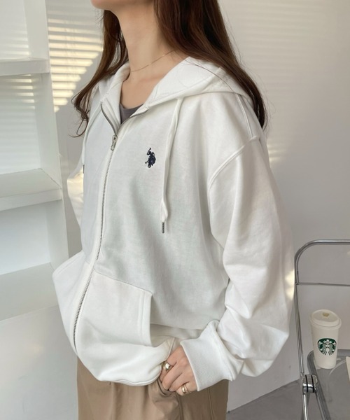 U.S. POLO ASSN.(ユーエスポロアッスン)の「U.S.POLO ASSN.フルジップパーカー(パーカー・レディース・ネイビー/ブラック/オフホワイト/グレー・M/L)」の2枚目の写真