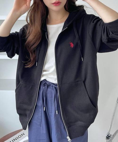 U.S. POLO ASSN.(ユーエスポロアッスン)の「U.S.POLO ASSN.フルジップパーカー(パーカー・レディース・ネイビー/ブラック/オフホワイト/グレー・M/L)」の3枚目の写真