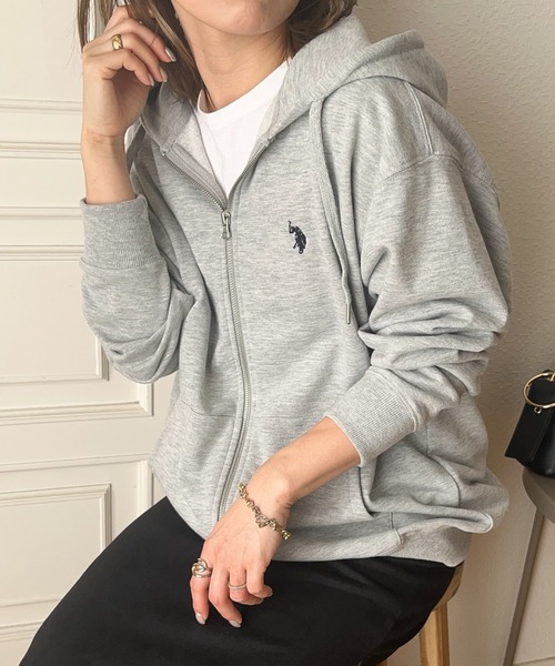U.S. POLO ASSN.(ユーエスポロアッスン)の「U.S.POLO ASSN.フルジップパーカー(パーカー・レディース・ネイビー/ブラック/オフホワイト/グレー・M/L)」の7枚目の写真