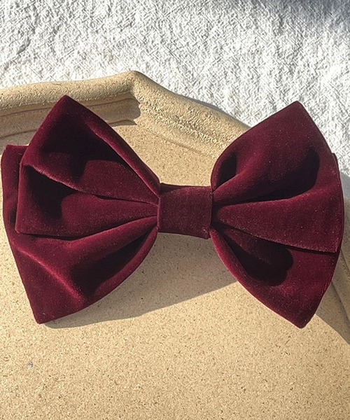 SHEPP（シープ）の「ベロアリボン ヘアクリップ（バレッタ/ヘアクリップ・レディース・ブラック/ワイン/レッド・FREE）」の3枚目の写真