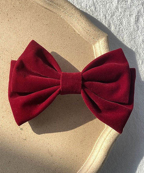 SHEPP（シープ）の「ベロアリボン ヘアクリップ（バレッタ/ヘアクリップ・レディース・ブラック/ワイン/レッド・FREE）」の11枚目の写真