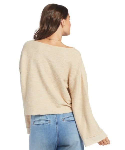 ROXY(ロキシー)の「MADE FOR YOU V-NECK/ロキシーセットアップ対応オーバーサイズVネックパイル素材ニットカットソー(ニット/セーター・レディース・ブラウン/オフホワイト・MEDIUM/SMALL/X-SMALL)」の6枚目の写真