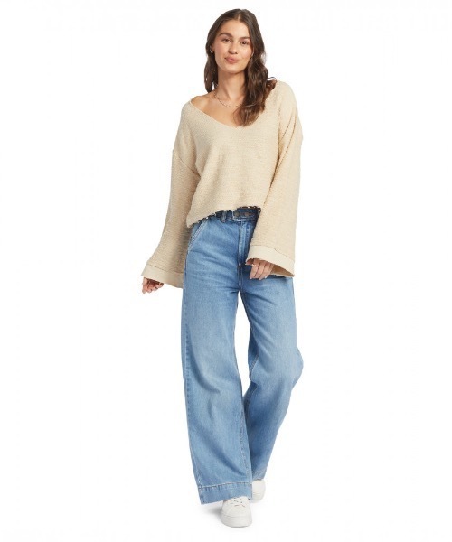 ROXY(ロキシー)の「MADE FOR YOU V-NECK/ロキシーセットアップ対応オーバーサイズVネックパイル素材ニットカットソー(ニット/セーター・レディース・ブラウン/オフホワイト・MEDIUM/SMALL/X-SMALL)」の20枚目の写真