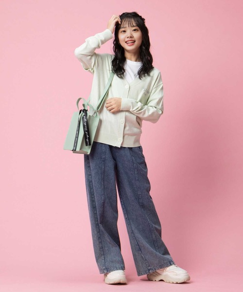 Right-on（ライトオン）の「【VIVIAN BLUE】３Ｗａｙニットカーディガン（カーディガン/ボレロ・キッズ・ライム/ブルー・150/140/130/120）」の5枚目の写真