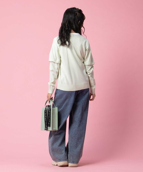 Right-on（ライトオン）の「【VIVIAN BLUE】３Ｗａｙニットカーディガン（カーディガン/ボレロ・キッズ・ライム/ブルー・150/140/130/120）」の6枚目の写真