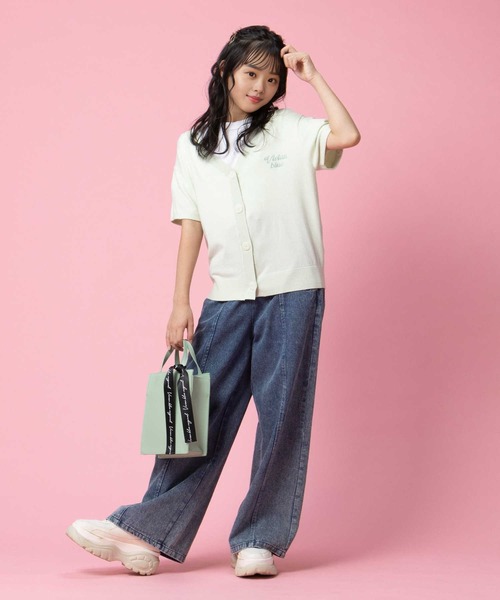 Right-on（ライトオン）の「【VIVIAN BLUE】３Ｗａｙニットカーディガン（カーディガン/ボレロ・キッズ・ライム/ブルー・150/140/130/120）」の9枚目の写真