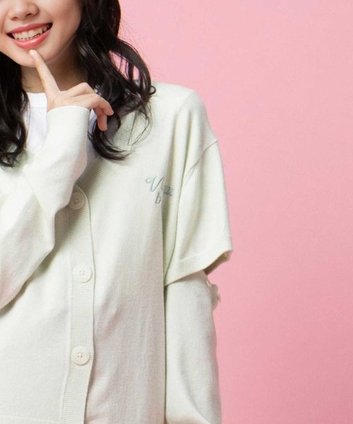 Right-on（ライトオン）の「【VIVIAN BLUE】３Ｗａｙニットカーディガン（カーディガン/ボレロ・キッズ・ライム/ブルー・150/140/130/120）」の8枚目の写真