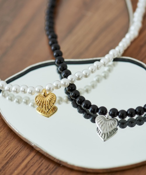 Aunt Marie's(アントマリーズ)の「ビジューハートチョーカー(チョーカー・レディース・ブラック/アイボリー・FREE)」の11枚目の写真