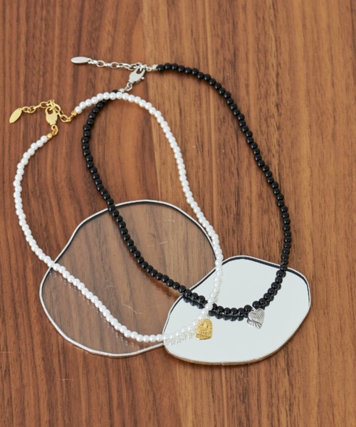 Aunt Marie's(アントマリーズ)の「ビジューハートチョーカー(チョーカー・レディース・ブラック/アイボリー・FREE)」の10枚目の写真