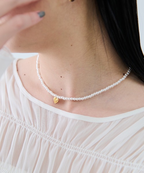 Aunt Marie's(アントマリーズ)の「ビジューハートチョーカー(チョーカー・レディース・ブラック/アイボリー・FREE)」の8枚目の写真