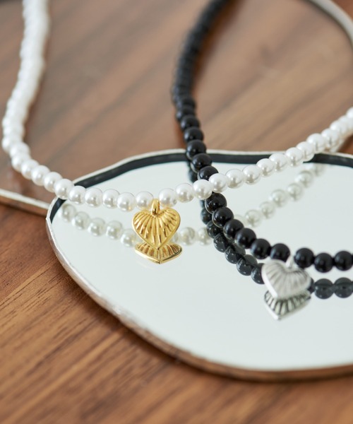 Aunt Marie's(アントマリーズ)の「ビジューハートチョーカー(チョーカー・レディース・ブラック/アイボリー・FREE)」の9枚目の写真