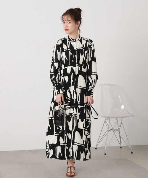 N.(N. Natural Beauty Basic)(エヌエヌナチュラルビューティーベーシック)の「◆【S Size Line】アートプリントワンピース(ワンピース・レディース・ベージュ系その他/ブラック系その他・SMALL/MEDIUM)」の6枚目の写真