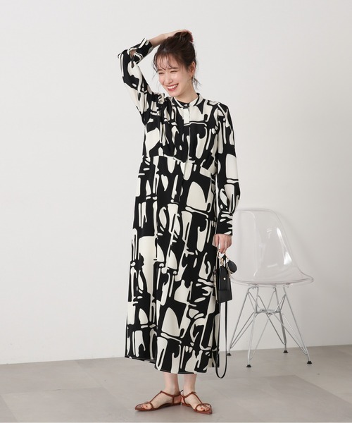 N.(N. Natural Beauty Basic)(エヌエヌナチュラルビューティーベーシック)の「◆【S Size Line】アートプリントワンピース(ワンピース・レディース・ベージュ系その他/ブラック系その他・SMALL/MEDIUM)」の7枚目の写真