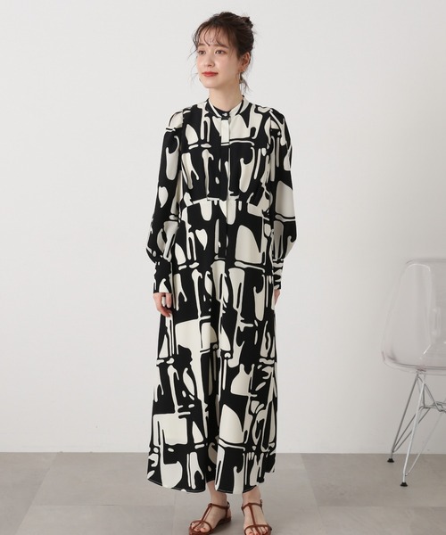 N.(N. Natural Beauty Basic)(エヌエヌナチュラルビューティーベーシック)の「◆【S Size Line】アートプリントワンピース(ワンピース・レディース・ベージュ系その他/ブラック系その他・SMALL/MEDIUM)」の9枚目の写真