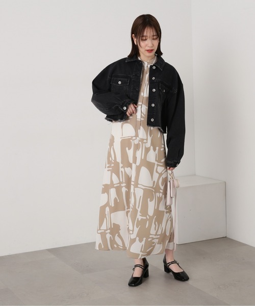 N.(N. Natural Beauty Basic)(エヌエヌナチュラルビューティーベーシック)の「◆【S Size Line】アートプリントワンピース(ワンピース・レディース・ベージュ系その他/ブラック系その他・SMALL/MEDIUM)」の18枚目の写真