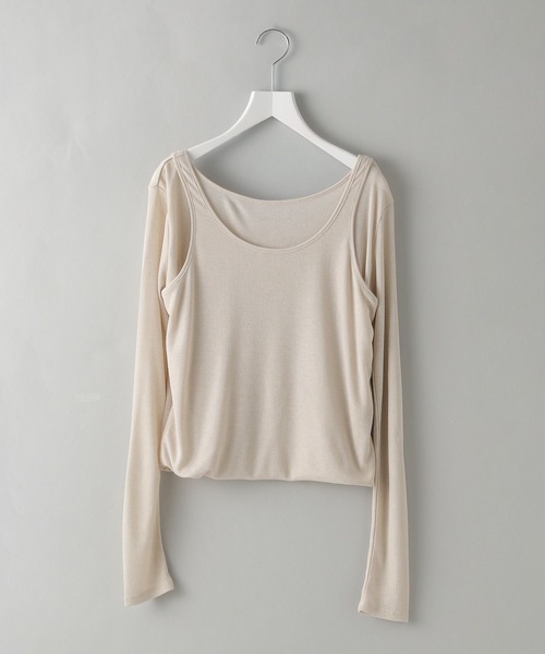 A part by（アパートバイ）の「2WAYレイヤードプルオーバー_長袖（Tシャツ/カットソー・レディース・ブラック/ライトベージュ・FREE）」の2枚目の写真